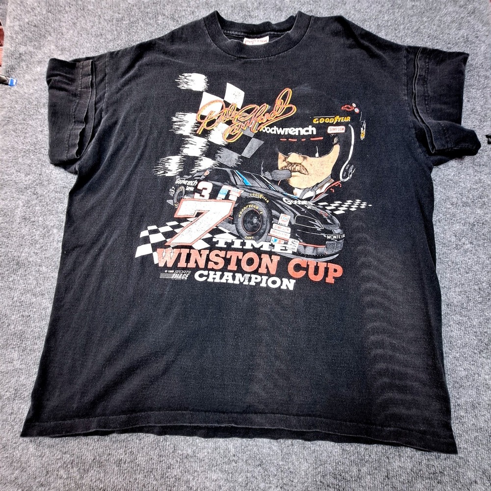 Vintage 1995 Dale Earnhardt 7 Time Winston Cup Champion Shirt XXL NASCAR Black